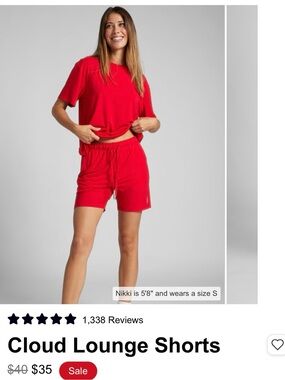 Comfrt Cloud Lounge Shorts Cherry MED NWT